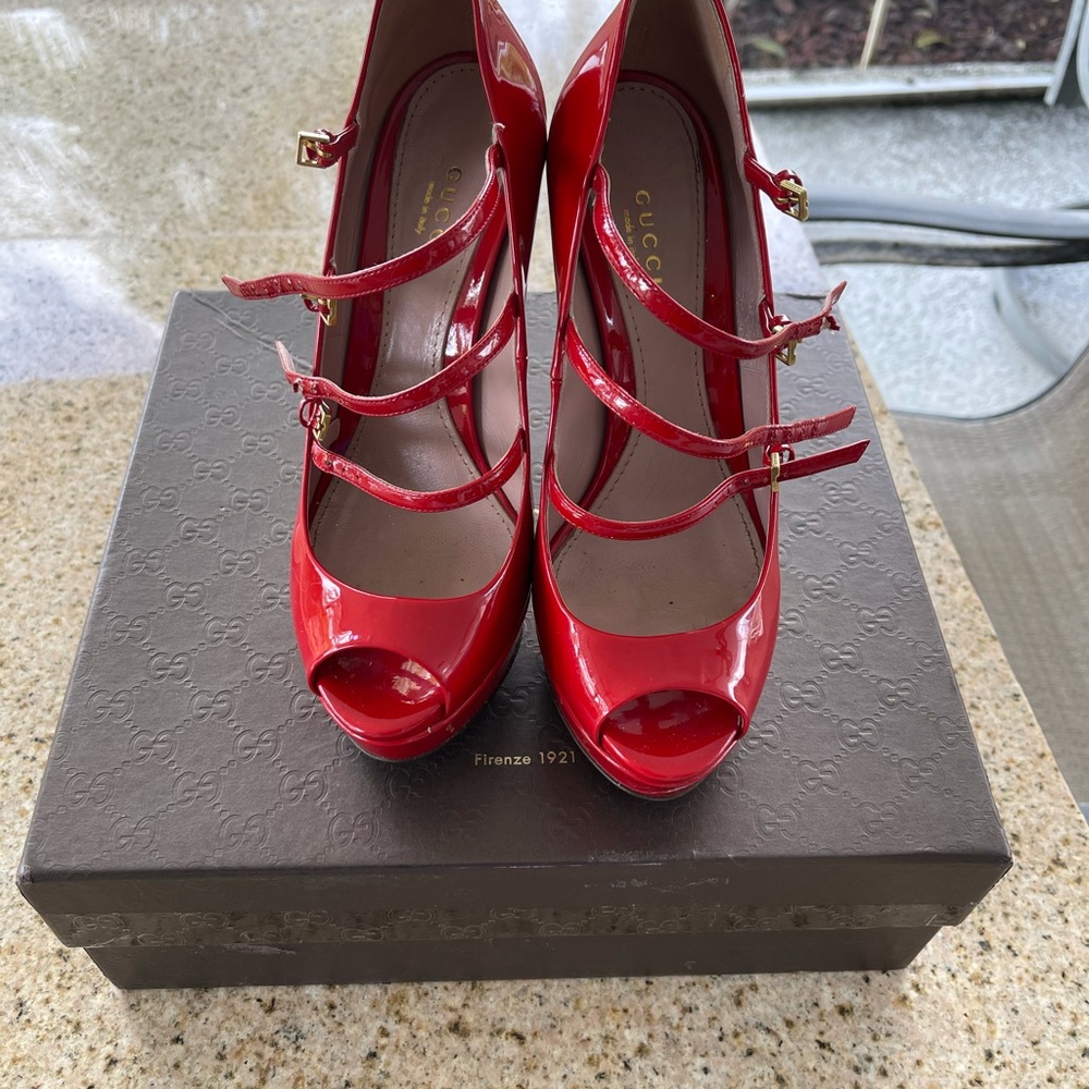 Gucci red heels! Hot!